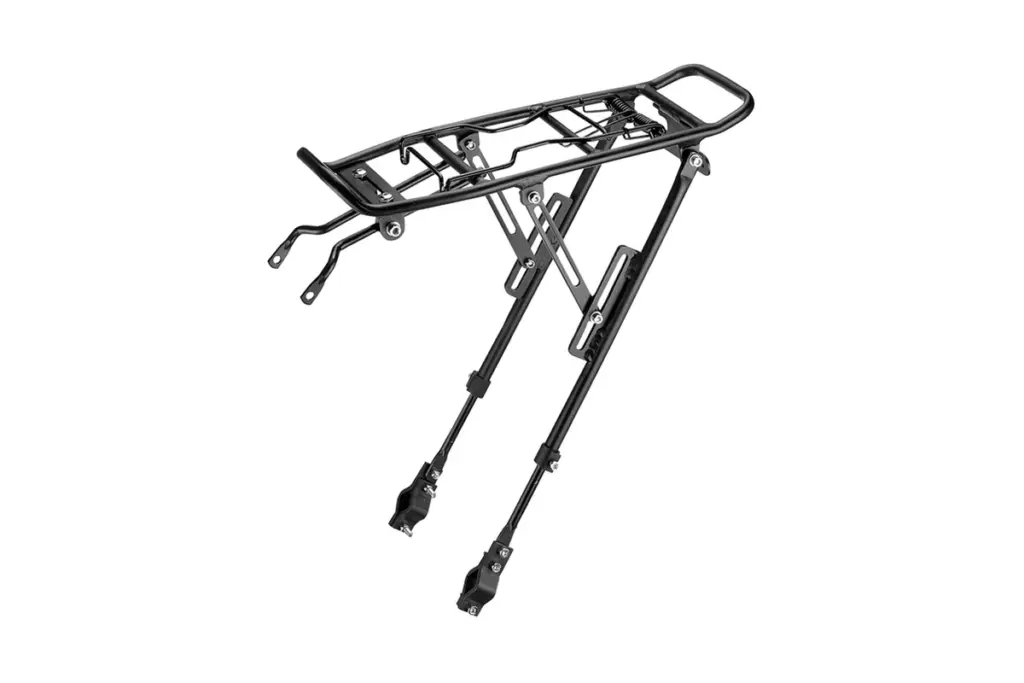 Portabultos trasero V BIKE de aluminio, compatible con freno de disco y ruedas 24”, 26”, 28” y 700c. Carga máxima de 25 kg.