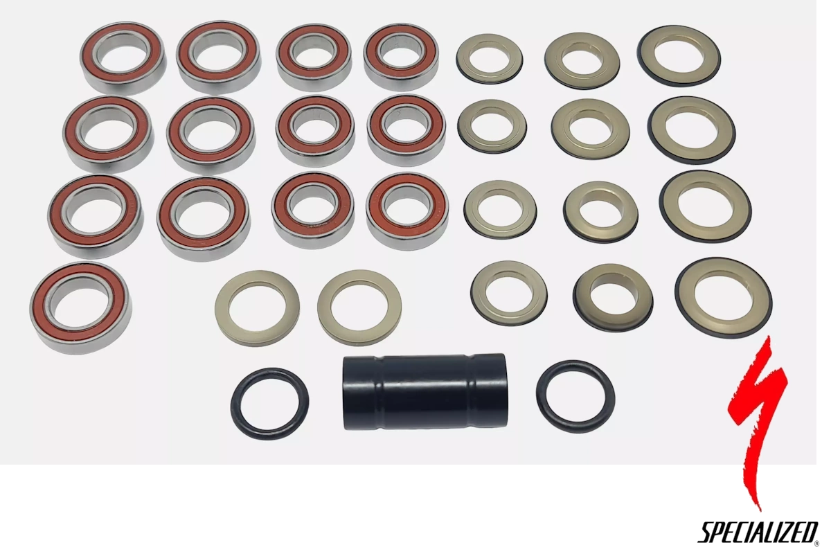 Compra el kit de rodamientos de pivote de suspensión Specialized Camber FSR 2013-2015 con todos los rodamientos y espaciadores necesarios para el servicio.