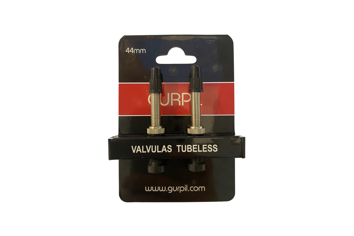 Compra el juego de válvulas Tubeless Gurpil de latón con junta tórica. Disponibles en 34 mm, 40 mm y 44 mm para ruedas compatibles con sistema tubeless.