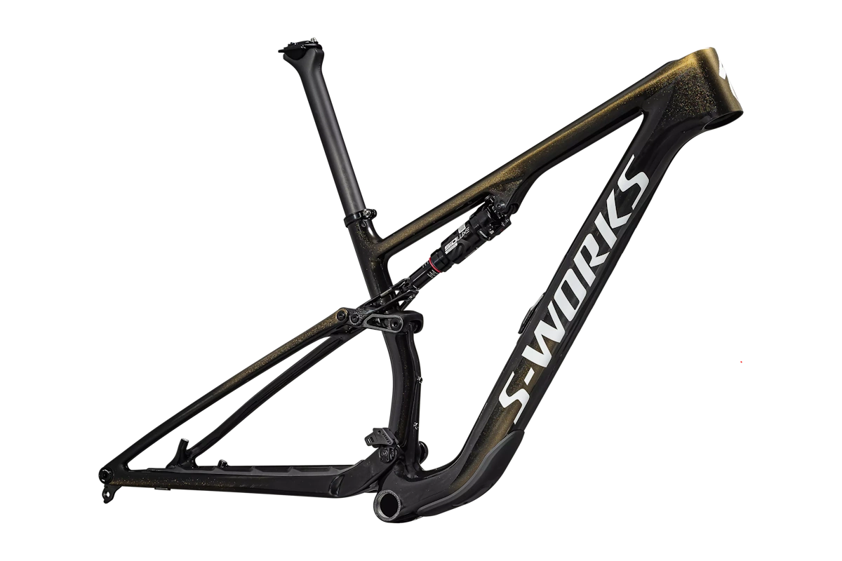 Cuadro Specialized S-Works Epic 8 Frameset en color Gloss Carbon Gold Pearl Metallic White Silver