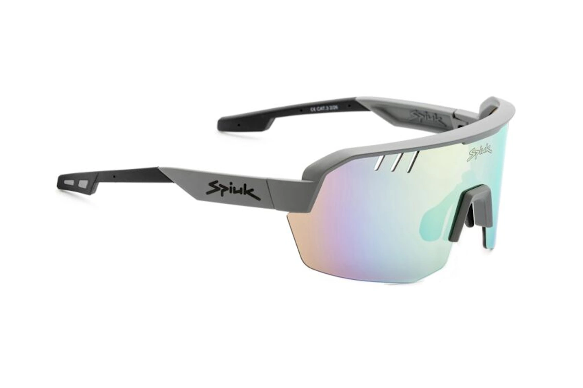 Gafas de ciclismo Spiuk LYRA gris espejo amarillo con pantalla única y protección UV400