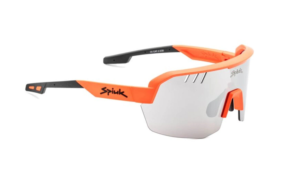 Gafas de ciclismo Spiuk LYRA naranja espejo plata con pantalla única y protección UV400