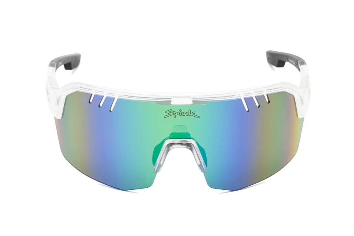 Gafas de ciclismo Spiuk LYRA transparente espejo verde con pantalla única y protección UV400