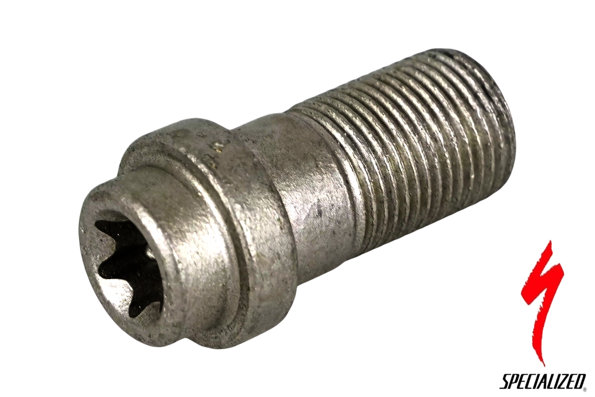 Tornillo central de biela Specialized S170500005 M12 x 1.0 x 23 mm con cabeza Torx T45. Recambio original para bielas Specialized Road y Mountain 2009-2016