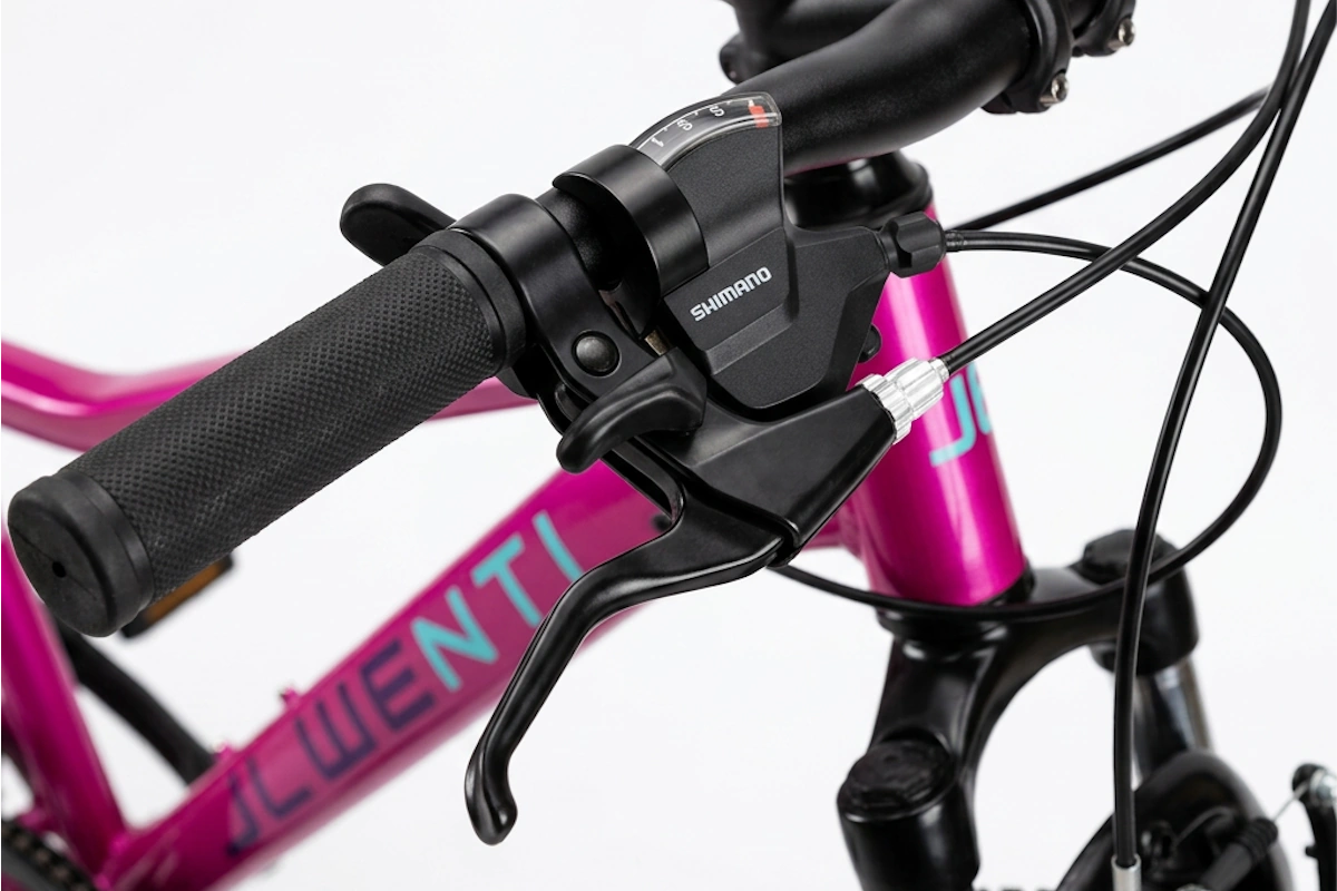 Bicicleta MTB infantil 24" JL Wenti barra baja acero suspensión Shimano 1x7 - Imagen 3